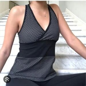 lululemon athletica Black Polka Dot V-Neck Tank Top